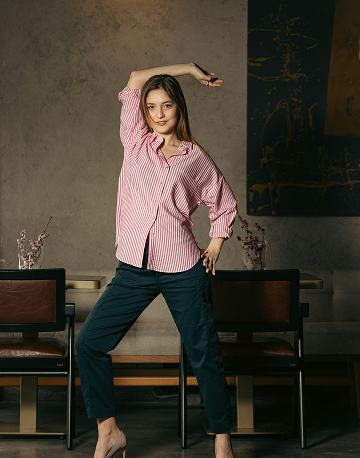 Relaxed Striped Shirt – Pink Cotton